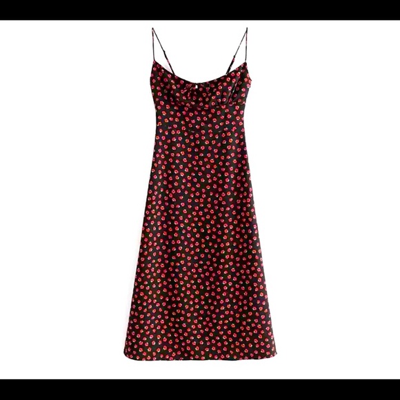 Floral spaghetti strap tie front maxi dress.Small. - Picture 2 of 8